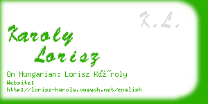 karoly lorisz business card